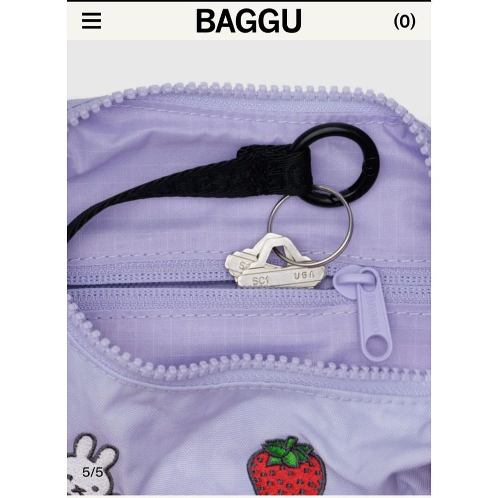 Baggu x Miffy SM Crescent Bag Purple Nylon Crossbody Bunny Print Limited Edition - Picture 3 of 12